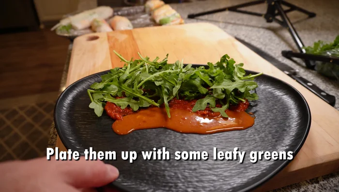 Serve with Thai peanut sauce and fresh greens.