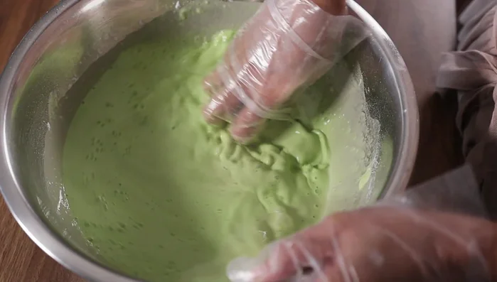 Steam the pudding until set.