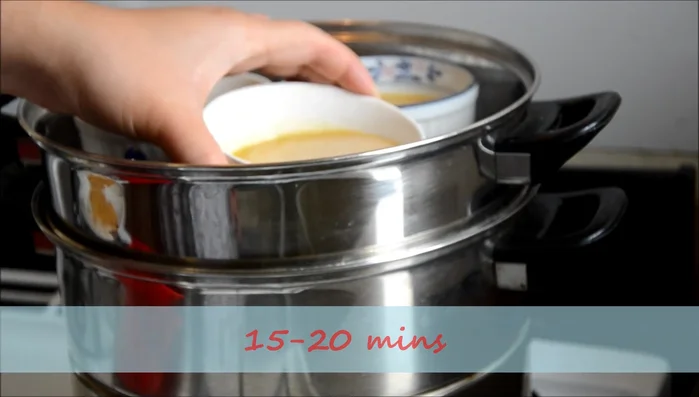 Steam for 15-20 minutes, depending on the size of the bowl.