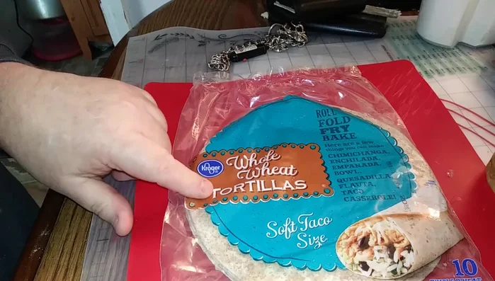 While the soup is heating, prepare a whole wheat tortilla. (optional)