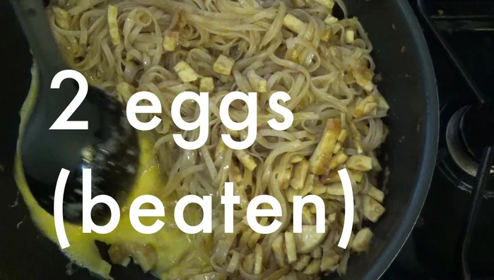 Add eggs and cook until almost set, then mix everything together.