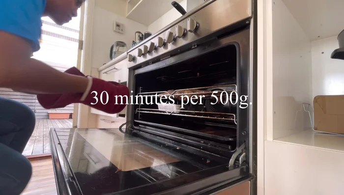 Bake at 210°C (410°F) for one hour.