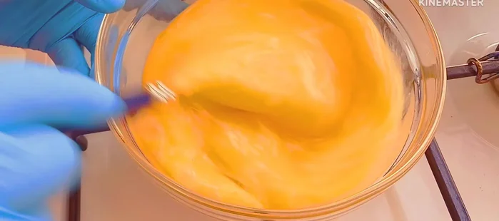 Scramble eggs and set aside.