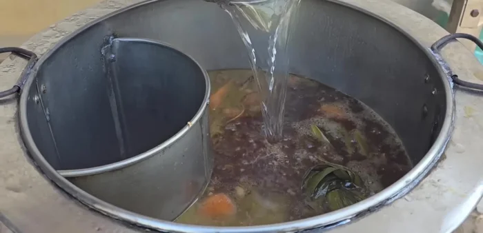 Return beef to the pot. Add sugar and palm sugar.