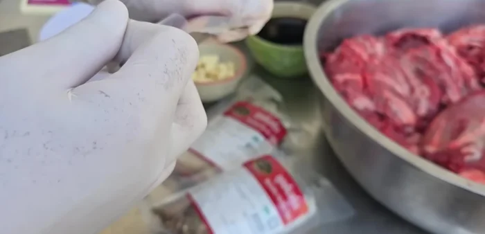 Add roasted ingredients to the pot with water.