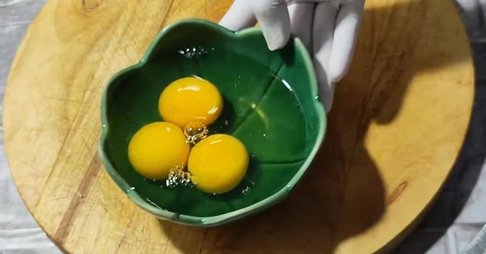 Crack 3 eggs into a bowl and set aside.