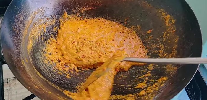 Simmer for 5-10 minutes over medium-low heat, or until the coconut milk is shiny and slightly reduced.
