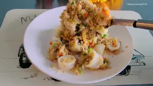 Seafood Fried Rice with Shrimp & Squid: Restaurant-Style Recipe