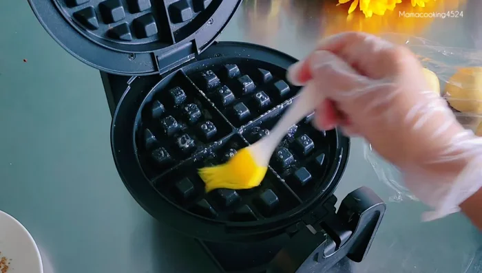 Cook the waffles on a preheated waffle maker, lightly buttered.