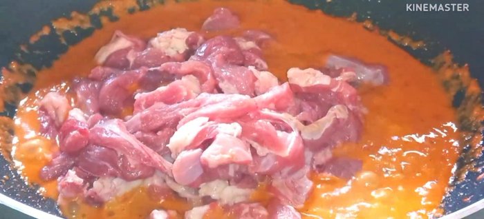 Add the beef and stir-fry until cooked about 50%.