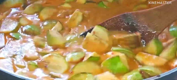 Continue cooking until the eggplant and beef are tender.