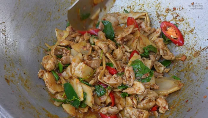 Stir-fry until everything is cooked through and the flavors have melded.
