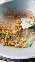 Dry Stir-Fried Holy Basil with Minced Pork (No Oil!)