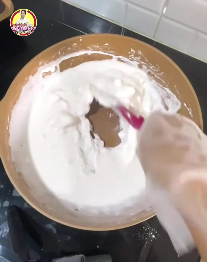 Cook the dough over low heat, stirring constantly until smooth and translucent.