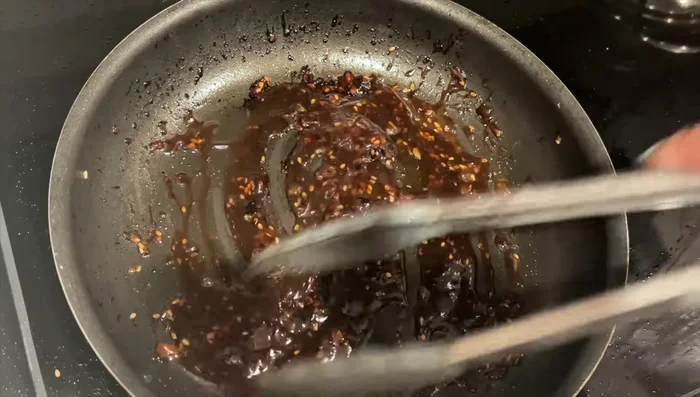 Mix remaining sauce with extra teriyaki sauce.