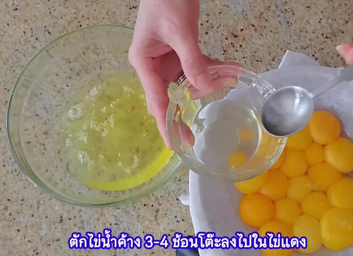 Place the egg yolks in a bowl. Mix well with a fork.