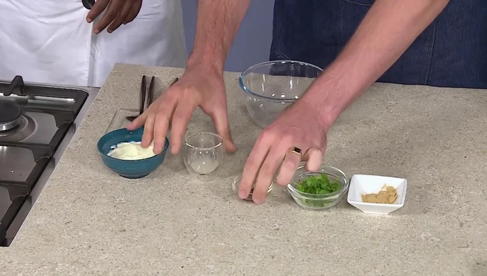 For the dipping sauce: Combine sour cream, lime juice, soy sauce (or fish sauce), coriander, and ginger.