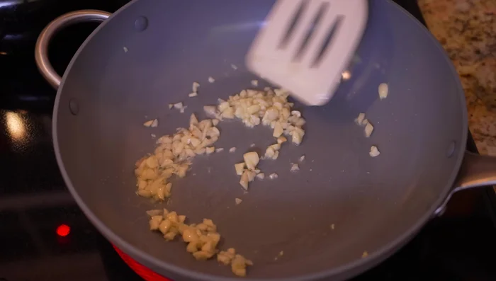 Add garlic and cook until golden brown.