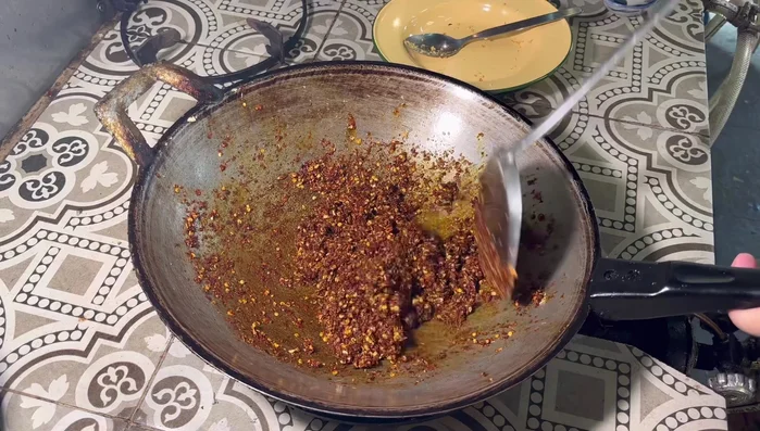 Continue stir-frying until the ingredients are well blended. Turn off the heat.