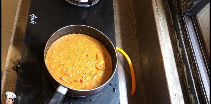 Simmer the sauce for 2 minutes.