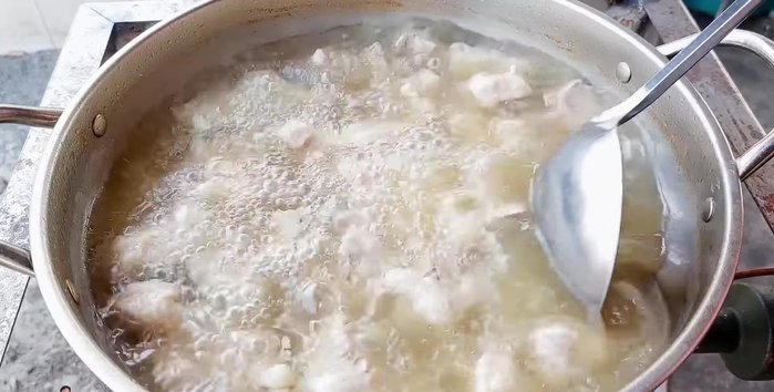 Simmer the pork cartilage for about half an hour, or until tender.