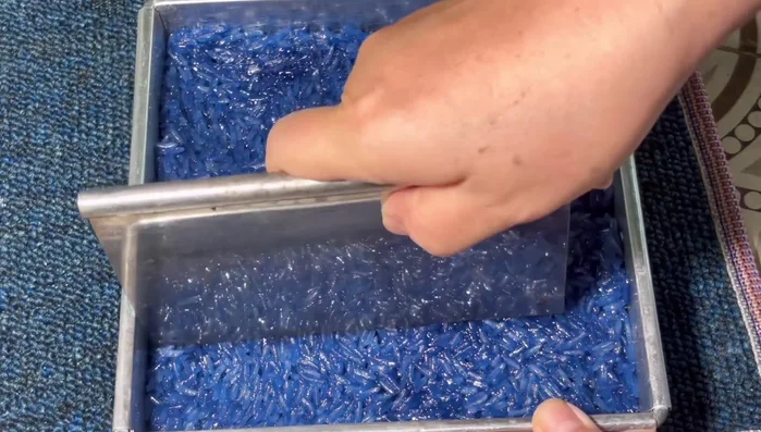 Once cool, cut the sticky rice into individual servings.