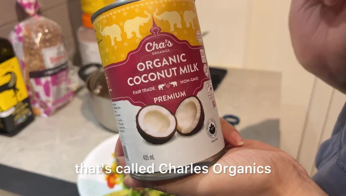 Add a can of coconut milk (make sure to shake it first) to the pan.