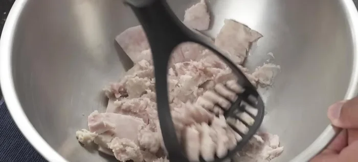 Mash the taro: Once the taro is cooked, mash it using a grater, masher, or your hands (carefully, as it will be hot).