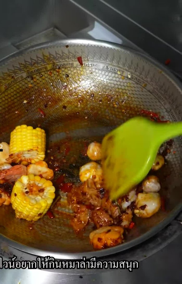 Add the Mala spices according to your chosen spiciness level.