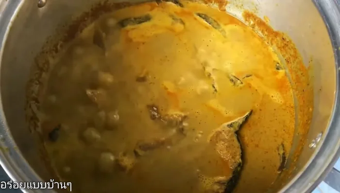 Once the catfish is cooked, add sugar and fish sauce to taste. Be careful not to over-salt if using store-bought curry paste.