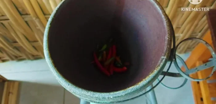 Prepare the chilies: use approximately 5 red chilies and 8-10 bird's eye chilies (adjust to your spice preference).
