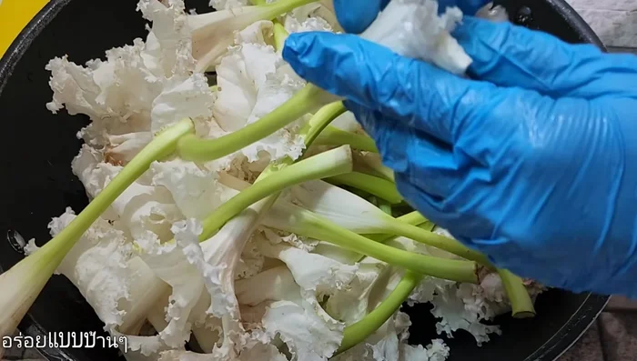 Remove pollen from canna flowers (if desired, to reduce bitterness).