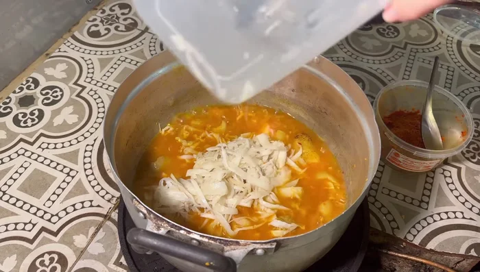 Add the pickled bamboo shoots.