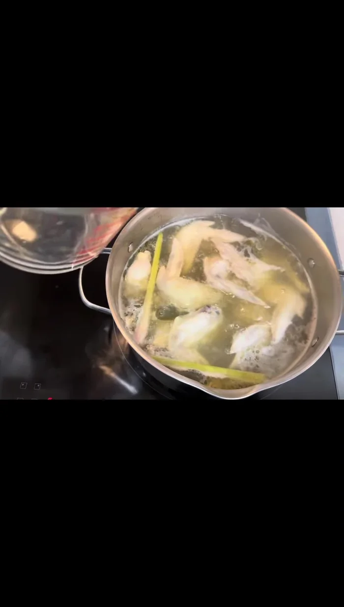 Remove chicken from the pot and discard the fat.