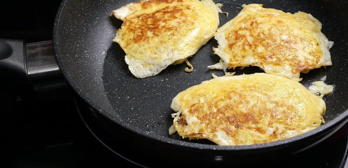 Cook until eggs are set to your liking. Season with salt and pepper.