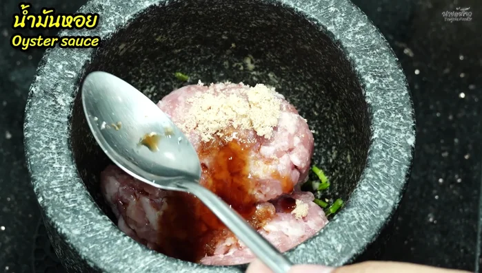 Add oyster sauce and sugar. Mix until well combined.