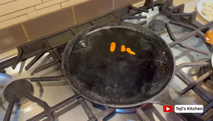 Roast turmeric, ginger, garlic, and onions separately until browned.