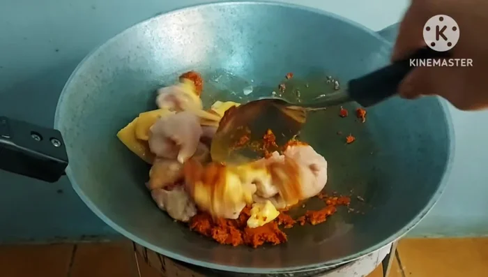 Add tough chicken and stir-fry until about 80% cooked.