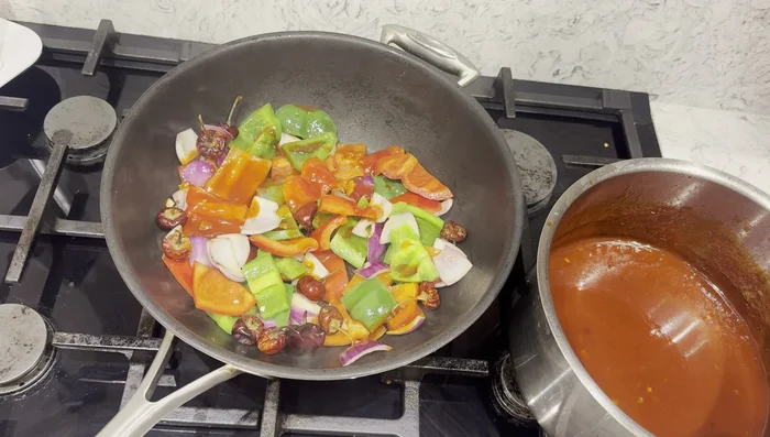 Stir-fry vegetables (broccoli, peas, carrots) separately.