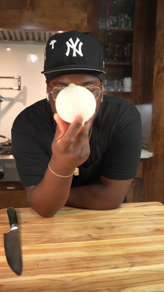 Prepare the onion (slice or dice).