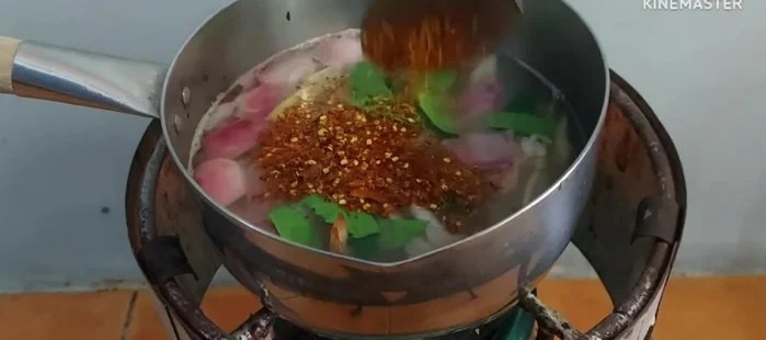 Stir in the chili paste to your desired level of spiciness.