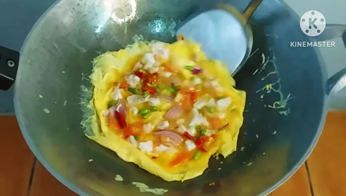 Cook one side until golden brown, then flip and cook the other side.