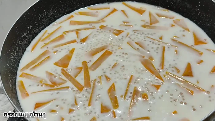 Heat gently until the mixture simmers.