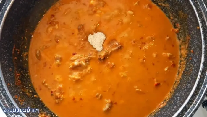 Add seasoning powder, pork flavoring, a little granulated sugar, and fish sauce to taste. Mix well.