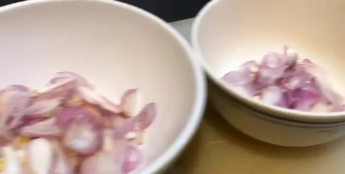 Separate shallots into two portions: one for frying and one for cooking in the sauce.
