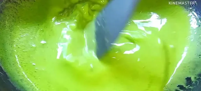 Cook the batter over medium heat, stirring constantly until it thickens and becomes sticky.