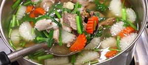 Pork Bone & Mushroom Clear Soup Recipe (ต้มจืด)