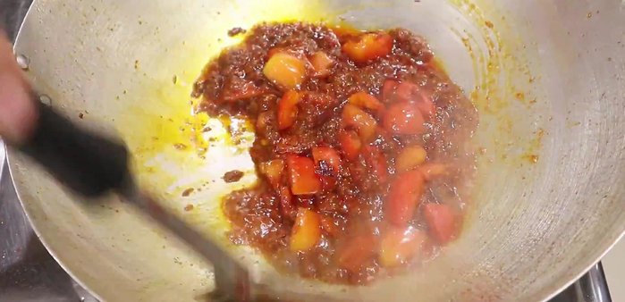 Add the shrimp and continue to cook until cooked through. Timing will depend on the size and type of shrimp used.