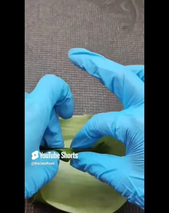 Attach and pleat: Use a stapler to attach the handle and make pleats. If you don’t have nails, use banana rope instead. Tie it and bend to make another handle. Tie a dead knot.
