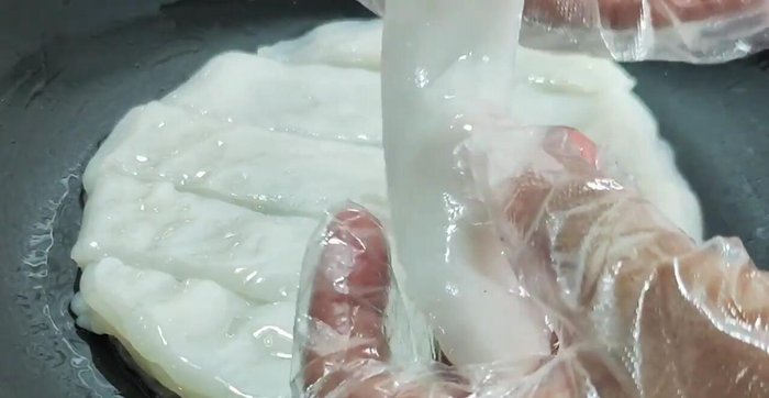 Once completely cool, cut the noodle stack into desired sizes.